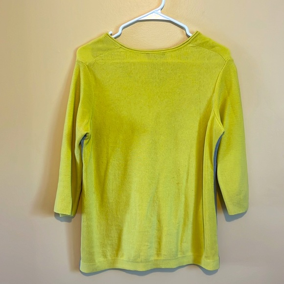 XS Olsen Woman Sweater VNeck Pullover Solid Basic Side Slits High-Low 3/4 Sleeve - Picture 12 of 15